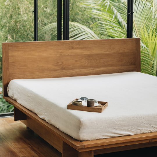 Heveya® Linen Fitted Sheet Set, incl 2 pillow cases